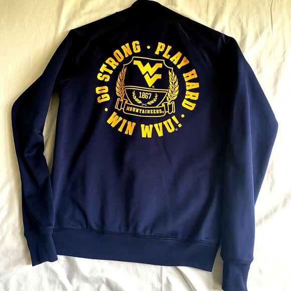 Victoria’s Secret LOVE PINK WEST VIRGINIA UNIVERSITY Track Jacket SMALL NAVY - Picture 4 of 5
